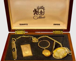Colibri Gold Toned Vintage Pocket Watch With Knife - Watch
