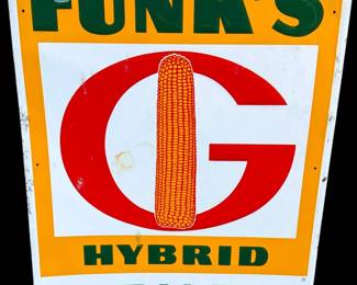 Funk's G Hybrid Seed Corn authorized dealer sign,