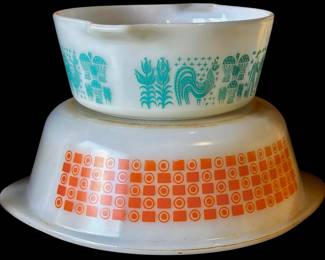 Vintage Pyrex Amish Butterprint 1.5 Pint Cinderella Casserole Dish & Glasbake Jeannette 