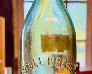 1913 Pre-Prohibition antique beer bottle from The Stoll Brewing Company Sealed with Apple Inside
