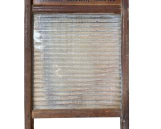Antique National Washboard Co No 860 Glass King Wood Washboard Laundry