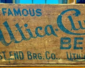 1920's Utica Club Beer Crate West End Brewing Company New York Vintage Wood Beer Box Breweriana Collectible Brewery