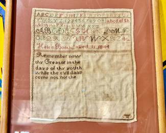 Needle Point 1844 Made by Helen Booth 11 yrs old