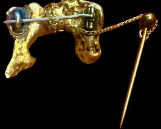 Antique Natural Gold Nugget Brooch from the California Gold Rush Era California .