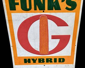 Funk's G Hybrid Seed Corn authorized dealer sign, Double Sided