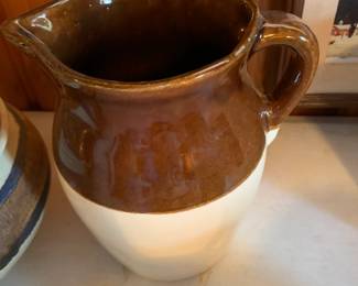 #127	USA Brown and White Glazed Pitcher	 $20.00 