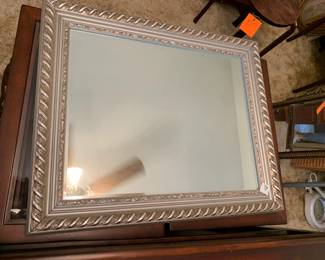 #085	Wood Silver painted Beveled Frame Mirror - 20x24	 $35.00 