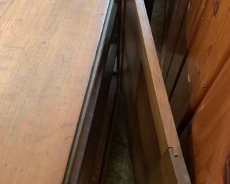 #005	Oak 3 Shelf Display Case - True Antique w/Wood Back And Back Entry to Cabinet w/Wood Decorative Rail on Top - made by the Nauman Co. - Waterloo, Iowa	 $125.00 