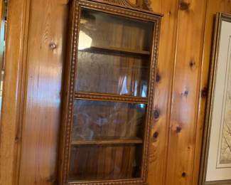 #017	Wooden Display Cabinet w/4 shelves inside and glass door - 10x6x37	 $120.00 