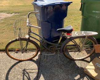 #047	Vintage Bike w/basket 	 $25.00 