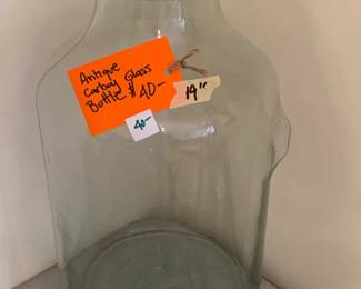#084	Antique Carboy Glass Bottle - 19" Tall	 $40.00 