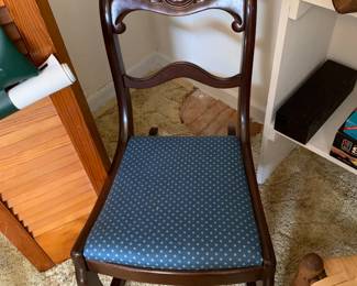 #114	Wood Rose carved Sewing Rocker	 $45.00 