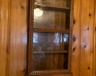 #017	Wooden Display Cabinet w/4 shelves inside and glass door - 10x6x37	 $120.00 