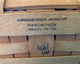 #098	Longaberter Small Basket w/single Handle - Red White and Blue - 1994 Plastic Liner	 $25.00 