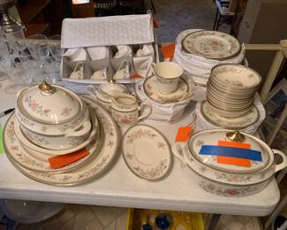 #189	Minton (Royal Doulton) Bone China - Made in England -Patterbn is "Jasmine"  - Entire Set  - Set of 5 place Setting - service for 12 	 $400.00 