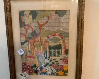 #086	Needlepoint Embroidery - 14x18 	 $55.00 