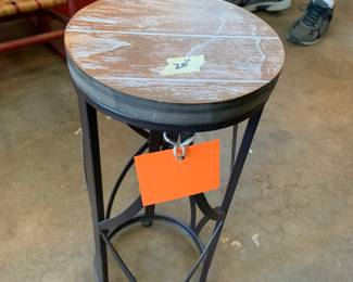 #033	Small Metal w/Wood top Plant Stand - 20" Tall	 $20.00 
