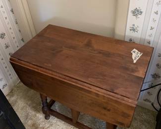 #094	Wood Drop-Side end Table (as is finish) - 13-32x25x24	 $75.00 