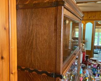 #001	Oak 4 Layer Barrister Bookcase w/glass Doors - All Slide Well - 34x11x66 - The Globe-Wernicke Co. Cincinnati 	 $550.00   Globe Wernicke Co.