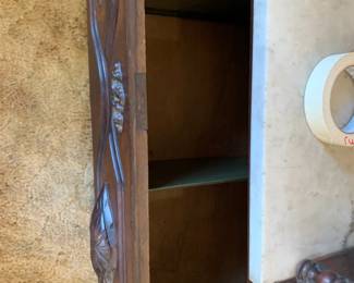 #093	Antique 5 Drawer Dresser w/Divided Top  and Middle Drawer w/Metal Dividers w/Mirror w/5 Drawers - 37x18x65 w/marble top (crack in top drawers)	 $175.00 