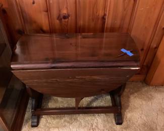 #004	Wood Drop-Side Table w/trestle Leg - 10.5x32	 $75.00 