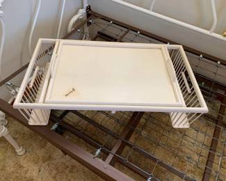 #116	White painted wood Tray Table - 30x17x8	 $30.00 