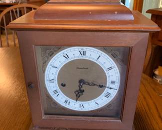 #018	Homestead Mantel Clock w/key in Wooden Case - 10x6x13	 $75.00 
