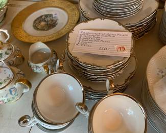 #173	Hutschenreuther Sylvia Revere White Platinum Trim - approx 41 pieces	 $150.00 