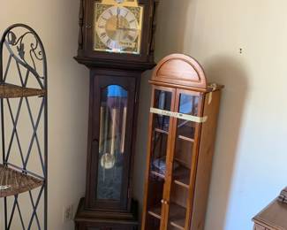 #056	Tempus Fugit Grandmother Clock w/weights - 17x10x78	 $275.00 