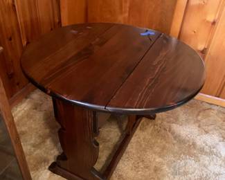 #004	Wood Drop-Side Table w/trestle Leg - 10.5x32	 $75.00 