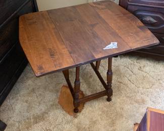 #094	Wood Drop-Side end Table (as is finish) - 13-32x25x24	 $75.00 