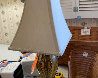 #106	Glass Gold Lamp - 21" Tall	 $25.00 