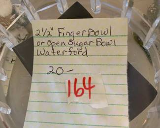 #164	2.5" Finger Bowl or open sugar bowl Waterford	 $20.00 