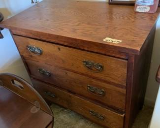 #061	Wood 3 drawer Oak Cabinet - Hand Dovetailed - 30x16x30	 $125.00 