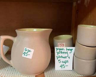 #177	Pigeon Forge Pottery pitcher & 5 cups	 $45.00 
