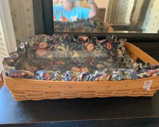 #099	Longaberger 1994 Gathering Basket w/plastic and regular liner w/2 handles	 $25.00 