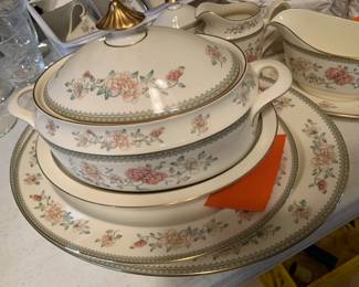#189	Minton (Royal Doulton) Bone China - Made in England -Patterbn is "Jasmine"  - Entire Set  - Set of 5 place Setting - service for 12 	 $400.00 