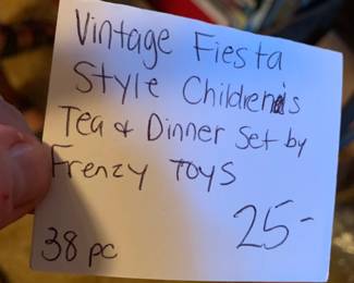 #183	Vintage Fiesta Style Childrens Tea & Dinner Set by Frenzy Toys - 38 pc	 $25.00 
