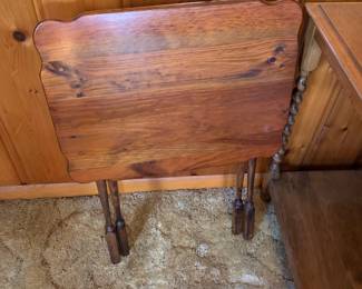 #003	Pine Folding Tray Table - 21x16x24	 $75.00 