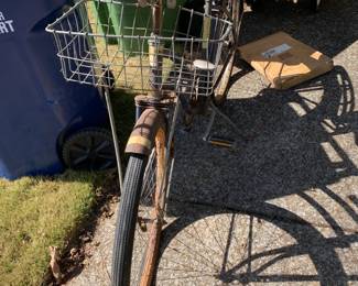 #047	Vintage Bike w/basket 	 $25.00 