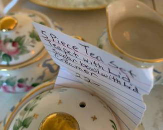 #174	5 piece Tea Set	 $22.00 