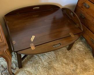 #059	Wood Drop-Side Coffee Table - 33-40x21-30x17	 $75.00 