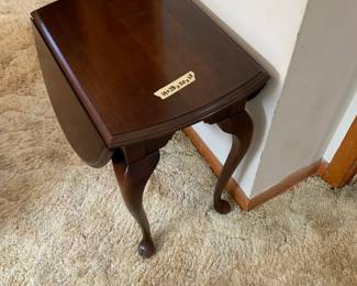 #113	Wood Drop-Side Table - 14-29x20x23 w/q/a legs	 $75.00 