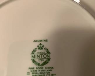 #189	Minton (Royal Doulton) Bone China - Made in England -Patterbn is "Jasmine"  - Entire Set  - Set of 5 place Setting - service for 12 	 $400.00 