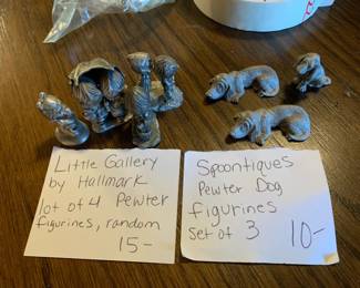 #122	Lot of 7 pewter pieces - Dogs and People	 $25.00 