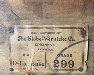#001	Oak 4 Layer Barrister Bookcase w/glass Doors - All Slide Well - 34x11x66 - The Globe-Wernicke Co. Cincinnati 	 $550.00    Globe Wernicke Co.