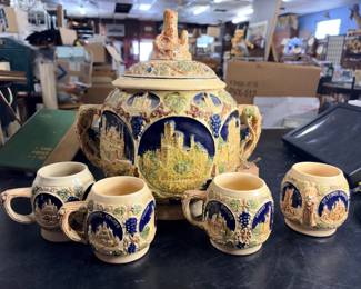 Pre-War German punch bowl set