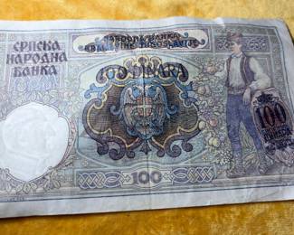 Rare Serbia 1941 World War II bank note