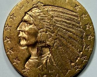 1914 five dollar gold Denver coin