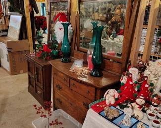 Dresser check out oil lamps
